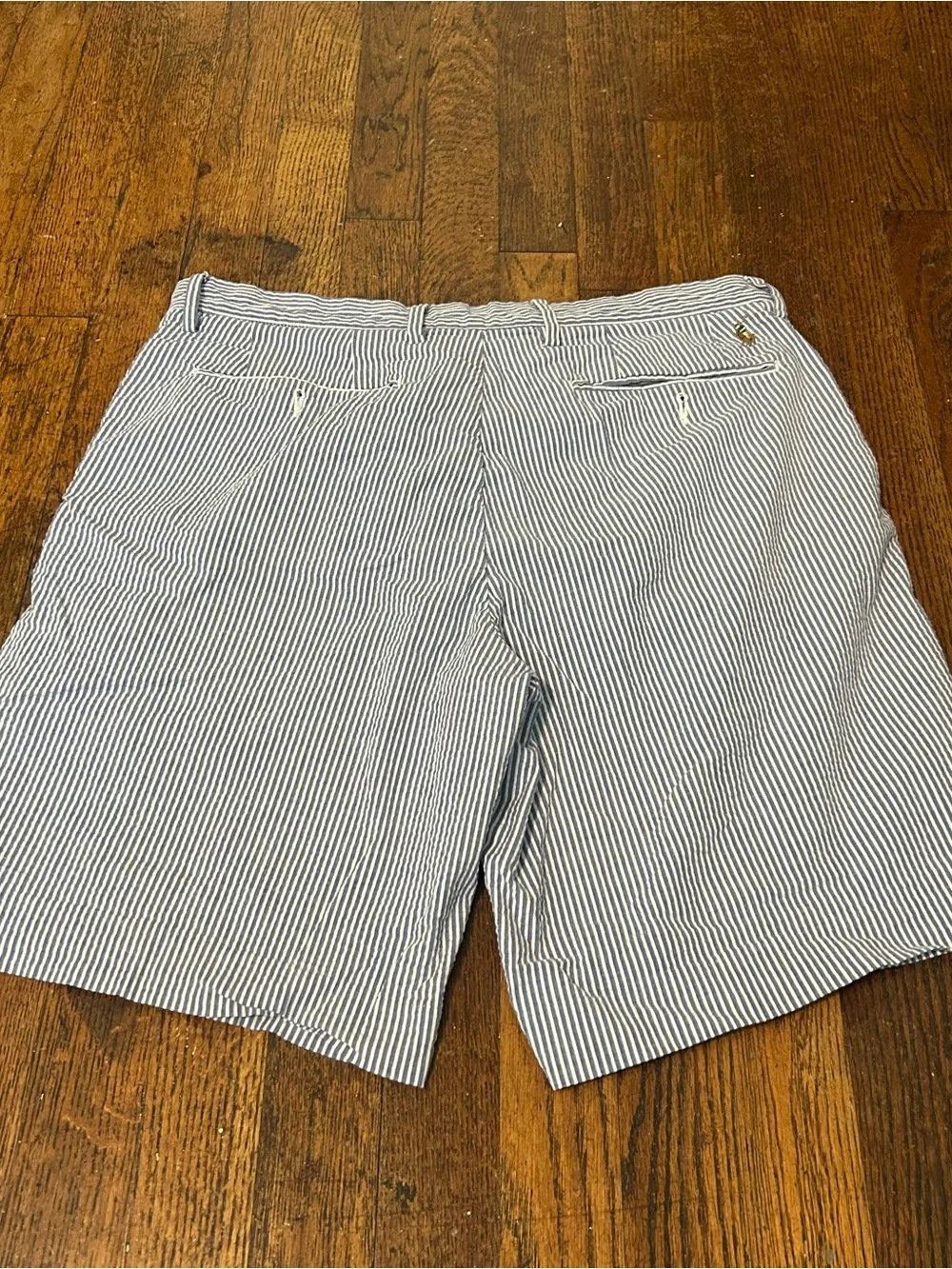 Polo by Ralph Lauren Navy and White Striped Flat Front Men’s Shorts